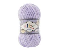Alize Velluto 100% MicroPolyester Baby Blanket Yarn Lot of 5 skn 340 m 500 Gram, Yarn Weight: Super Bulky (Lilac 146)