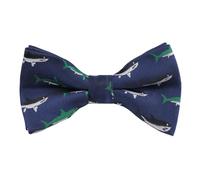 Alizeal Boys Pre-tied Novelty Adjustable Bow Tie, Black Green Shark