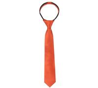 Alizeal Boys Solid Color Pre-tied 6cm Zipper Skinny Necktie, Burnt Orange