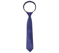 Alizeal Boys Solid Color Pre-tied 6cm Zipper Skinny Necktie, dark navy