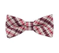 Alizeal Boys Tartan Check Stripe Pre-tied Bow Tie, Red+Pink