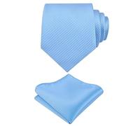 Alizeal Mens Classic Polka Dot Necktie and Hanky for Business Formal Tie with Pocket Square Set, Baby Blue