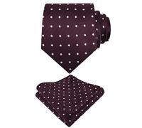 Alizeal Mens Classic Polka Dot Necktie and Hanky for Business Formal Tie with Pocket Square Set, Maroon