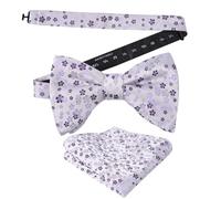 Alizeal Mens Floral Print Pre-tied Bow Tie and Hanky Set | Wedding Party Accessories, Formal and Causal, Elegant Dickie Design
