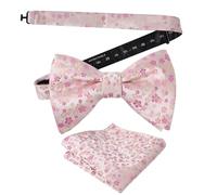 Alizeal Mens Floral Print Pre-tied Bow Tie and Hanky Set | Wedding Party Accessories, Formal and Causal, Elegant Dickie Design