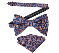Alizeal Mens Floral Print Pre-tied Bow Tie and Hanky Set | Wedding Party Accessories, Formal and Causal, Elegant Dickie Design