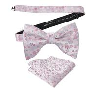 Alizeal Mens Floral Print Pre-tied Bow Tie and Hanky Set | Wedding Party Accessories, Formal and Causal, Elegant Dickie Design