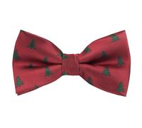 Alizeal Mens Maroon Background with Cedar Pattern Pre-tied Christmas Party Bow Tie, 016