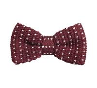Alizeal Mens Polka Dot Knitted Bow Tie Vintage Casual Handmade Bow Ties, Maroon+White