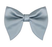 Alizeal Mens Pre-Tied Bow Tie Satin Classic Solid Color for Wedding Party Formal Tuxedo Oversize Bow Tie, Blue Gray-01