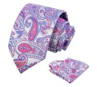 Alizeal Mens Retro Paisley Necktie and Handkerchief Set | Harry Styles Tie, Jacquard Craft, Versatile for Casual to Formal Occasions