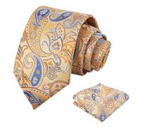 Alizeal Mens Retro Paisley Necktie and Handkerchief Set | Harry Styles Tie, Jacquard Craft, Versatile for Casual to Formal Occasions