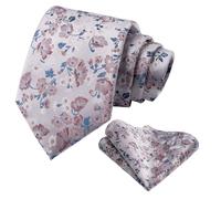 Alizeal Mens Small Floral Patterned Tie & Hanky Set, Maroon+Navy