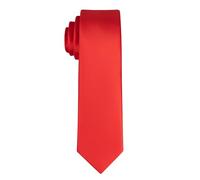 Alizeal Mens Solid Color Classic Skinny Necktie, A-Red