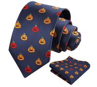 Alizeal Mens Tropical Flamingo/Floral Tie and Hanky Set | Leaves/Easter Eggs Motifs Tie, for Wedding Party Prom, Halloween