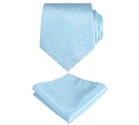 Alizeal Mens Tropical Flamingo/Floral Tie and Hanky Set, Light Blue