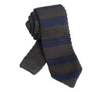 Alizeal Mens Vintage Multi-colored Casual Knitted Neckties, Navy+Coffee Stripe