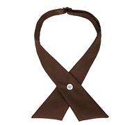 Alizeal Unisex Criss Cross Bow Tie Solid Color Adjustable Button Neck School Uniform Tie for Women/Men/Girls/Boys, Coffee