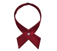 Alizeal Unisex Criss Cross Bow Tie Solid Color Adjustable Button Neck School Uniform Tie for Women/Men/Girls/Boys, Maroon