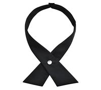 Alizeal Unisex Criss Cross Bow Tie Solid Color Adjustable Button Neck School Uniform Tie for Women/Men/Girls/Boys, Black