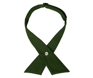 Alizeal Unisex Criss Cross Bow Tie Solid Color Adjustable Button Neck School Uniform Tie for Women/Men/Girls/Boys, Army Green