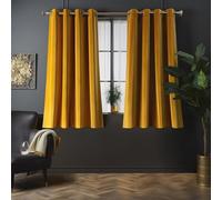 Aljctns Marigold Velvet Curtains 2 Panels Set, Super Soft Grommet Luxury Room Darkening Curtains for Living Room Decor W52 x L63 inches