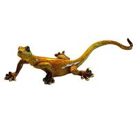 Aljec Small Yellow Speckled Gecko, Metal, 21 x 8 x 7 cm