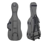 Aljikz Cello Case 4/4 Full Size Thickened Bag with Wheels, Cello Gig Bag with Handle & Adjustable Back Straps, Travel Gig Bag with Multiple Pockets for 4/4 Full Size Cello and Accessory