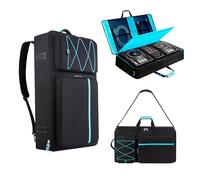 Aljikz DJ Controller Case Compatible with DDJ-FLX10/ DDJ-GRV6/ REV5/ REV7/ SC LIVE 4/1000/ 1000SRT, Padded DJ Controller Bag with Multi- Pocket, DJ Backpack with 15.6" Laptop Compartment