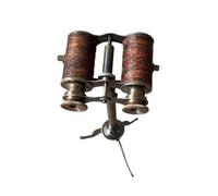 Aljiwar Brass Nautical Antique Telescope with Brown Leather & Brass Tripod - Vintage Marine Royal Spyglass for Educational Use, Home & Office Nautical Beautiful On Tripod Stand