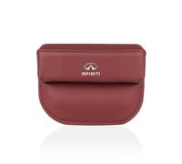 ALJLA Leather Car Seat Gap Organiser for Infiniti Q60 2016-2021, Anti-Drop Storage Box for Coins, Phone, Keys, Front & Back Seat Console Pocket -Easy to Install,normal-A-brown