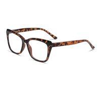 ALKAHE Cat Eyes Reading Glasses with Blue Light Blocking for Women Mens Rectangle Plastic Computer Reader Anti Blue Glasses Tortoiseshell Pattern Frame 1.5
