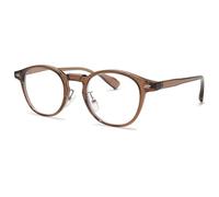 ALKAHE Fashion Round Blue Light Blocking Reading Glasses for Women Men Retro Oval Plastic Computer Reader Eyeglasses Brown Frame Glasses 1.0