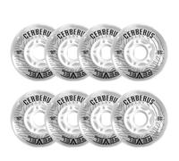 Alkali Hilo 4-76MM/4-80MM 74A X-Soft 76A Soft Inline Roller Hockey Wheels 8 Pack (76A (Soft Clear)), Clear, Blue