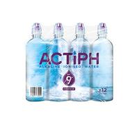 Alkaline Ionised Spring Water pH9+ (12x 600ml) Purified with Electrolytes Clean and Smooth Taste ACTIPH Water