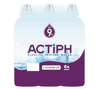 Alkaline Ionised Spring Water pH9+ (6x 600ml) Purified with Electrolytes Clean and Smooth Taste ACTIPH Water