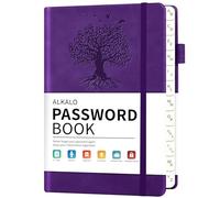ALKALO Password Book with Alphabetical Tabs, 4.5"x5.9"Small Pocket Password Keeper Book, 160 Pages/100GSM Hardcover Notebook, Password Organizer for Internet Website Address Login