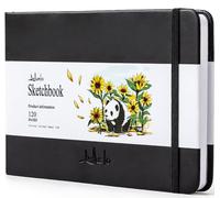 ALKALO Square Sketchbook, 120 Pages, 122LB/180GSM Thick Paper, Mixed Media for Charcoal Pencil, Inks, Colored Pencil, Acrylic Marker, Oil Pastel