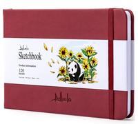 ALKALO Square Sketchbook for Drawing, 120 Pages Sketch Book, 122LB/180GSM Thick Paper, Mixed Media Sketchbook for Charcoal Pencil, Inks Pen, Colored Pencil, Acrylic Marker, Oil Pastel