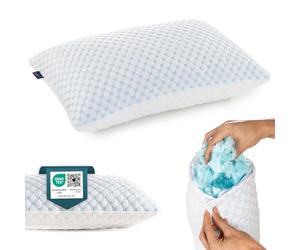 Alkamto Adjustable Gel Pillow-73x48cm Cooling Memory Foam Pillow with Double-Sided Ice Silk & Viscose Cover-Ergonomic Neck Support -Ideal for Back, Side & Stomach Sleepers-Queen Size for Restful Sleep