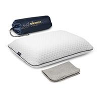 Alkamto Travel Camping Memory Foam Orthopedic Pillow with Extra Cotton Cover Portable Bag Easy to Carry Temperature Regulating Pillow Case