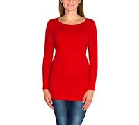 Alkato Women Long Sleeve Shirt Tunic Top, Red, XXL