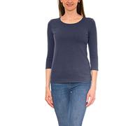 Alkato Women's 3/4 Sleeve Shirt with Round Neck, Jeans, S