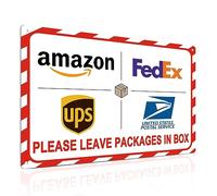ALKB Outdoor Package Delivery Sign - 8"x12" Rust-Free Aluminum - Yard Sign for Clear Package Instructions FedEx Amazon Ups USPS Sign