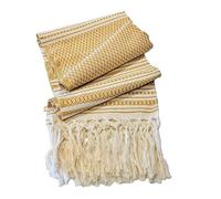 ALKIMIA INC Mexican Handmade Cotton Dotted Rebozo Shawl, Honey, Large