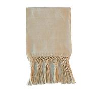 ALKIMIA INC Mexican Handmade Cotton Rebozo Shawl, Ivory, Large