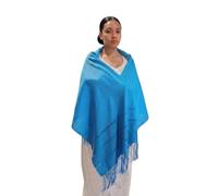 ALKIMIA INC Mexican Handmade Fiesta Rebozo Shawl XLarge (Cyan)