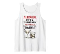 Alkohol Pity Z Umiarem PRL Parodia Humor Tank Top