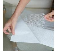 d-c-fix window film privacy Candice - 67,5cm x 1,5m - static vinyl films for glass windows with a geometric flower design - self-adhesive, opaque, frosted, decorative for bathroom, home & kitchen