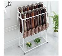 ALKOY Floor Standing Belt Hanger Retail Display Stand, Movable Shop Tie Rack Closet Belt Holder Organizer, Space Saving Scarf Stand Shawls Purse Shelf with Hooks, for Jewelry Keyhats Socks Toys/Whit